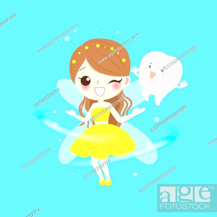 cute cartoon teeth with tooth fairy play happily, Stock Vector, Vector And  Low Budget Royalty Free Image. Pic. ESY-047352714 | agefotostock