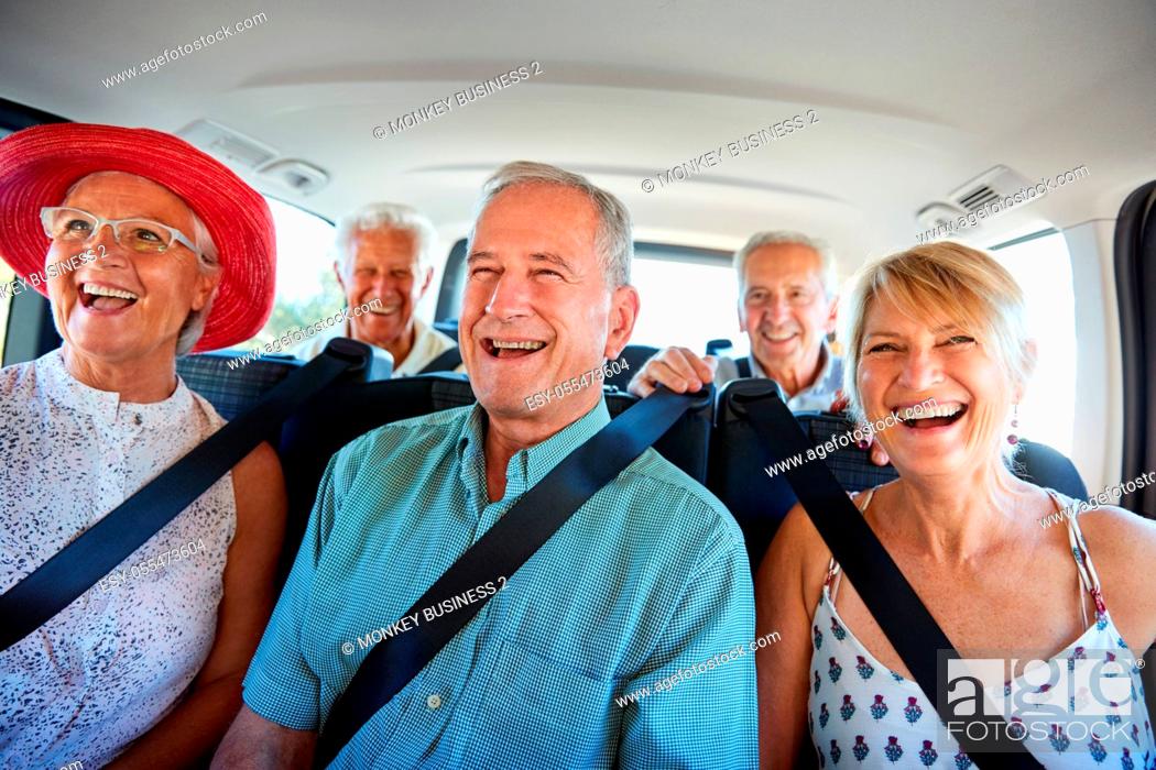 Stock Photo: seniors, seat belts, travel.