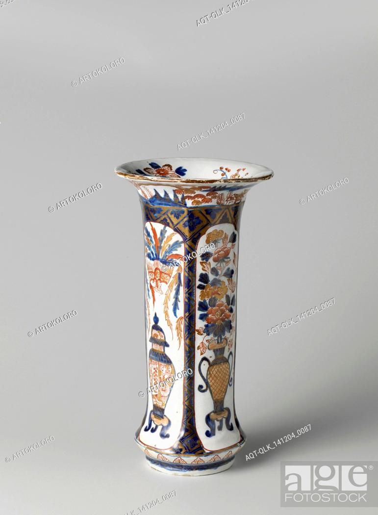 Stock Photo: Beaker vase, part of a garniture, attributed to De 3 Klokjes, c. 1820 - c. 1850.