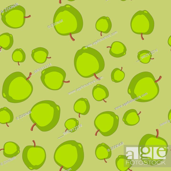 Seamless pattern with cartoon apples. Fruits repeating background, Stock  Photo, Picture And Royalty Free Image. Pic. WR2912214 | agefotostock