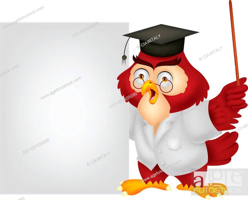 vector illustration of Owl teacher cartoon with blank sign, Stock Vector,  Vector And Low Budget Royalty Free Image. Pic. ESY-037659280 | agefotostock