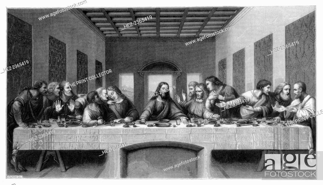Stock Photo: 'The Last Supper', 1498 (1870). After the painting by Leonardo da Vinci in the Convent of Santa Maria delle Grazie, Milan.