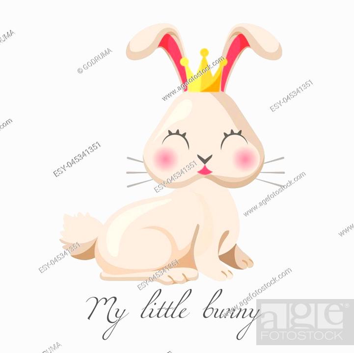 My little bunny girl cute princess vector illustration in gold crown, Stock  Vector, Vector And Low Budget Royalty Free Image. Pic. ESY-045341351 |  agefotostock