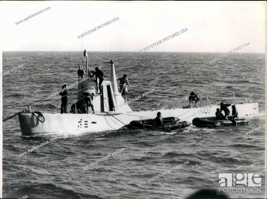 Stock Photo: May 15, 1970 - After the spotting, by an American ship, of the wreckage of the French submarine 'Eurydice'. Having disappeared near Cape Camarat.