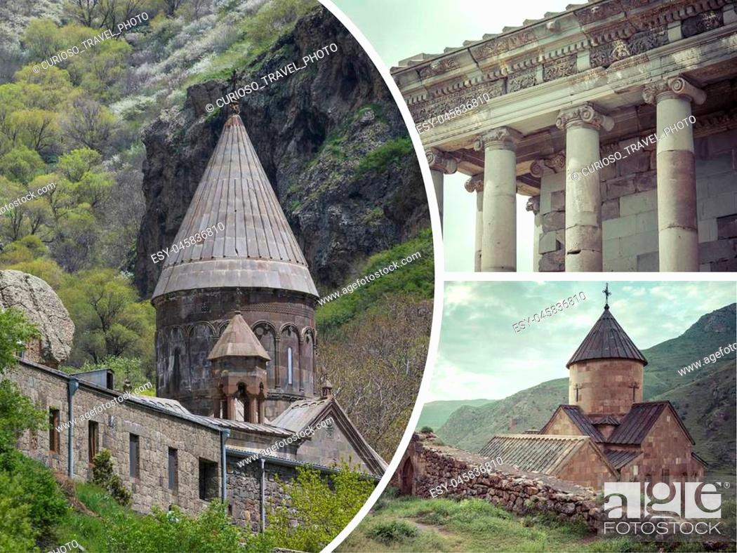 Stock Photo: Collage of Monasteries ( Armenia ) images - travel background (my photos).