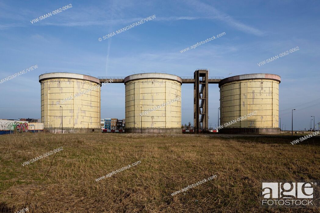Stock Photo: Former sewage treatment plant silos. Zeeburgeiland, Amsterdam. Zelfbouw series - extras, Various, Netherlands. Architect: various, 2015.
