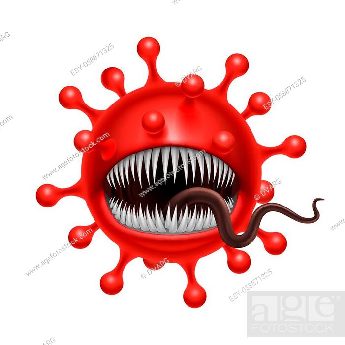 Red Corona Virus Monster in Cartoon Style. A Tentacled Monster COVID-19 is  a Dangerous Virus, Stock Vector, Vector And Low Budget Royalty Free Image.  Pic. ESY-058871325 | agefotostock