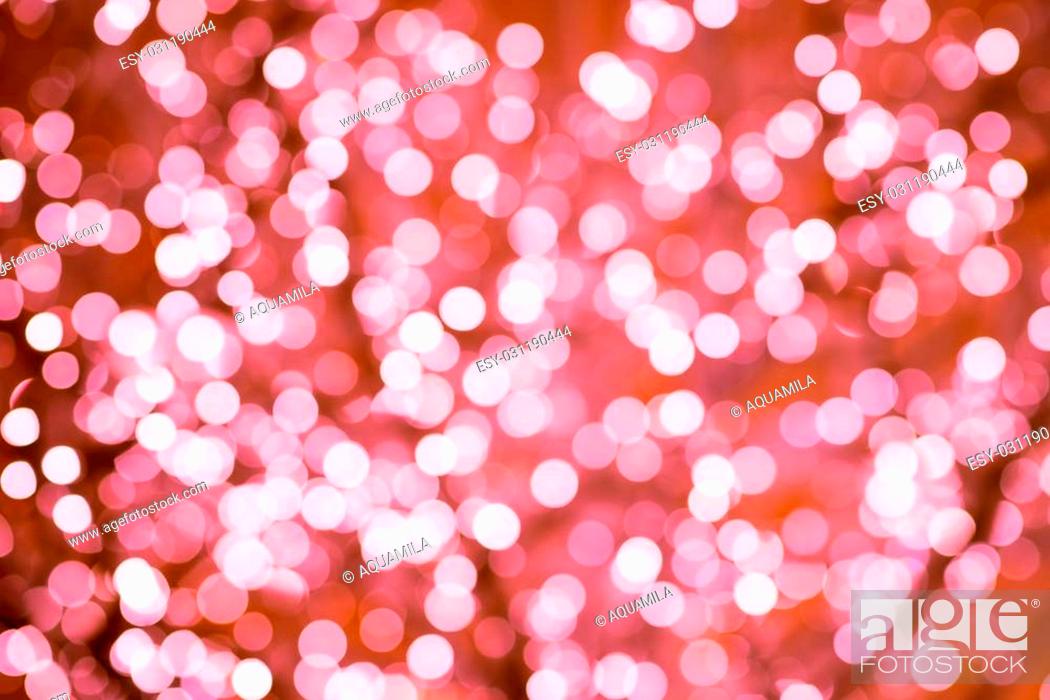 Stock Photo: Pink background with natural bokeh defocused sparkling lights. Colorful sakura texture with twinkling lights. Spring colors.