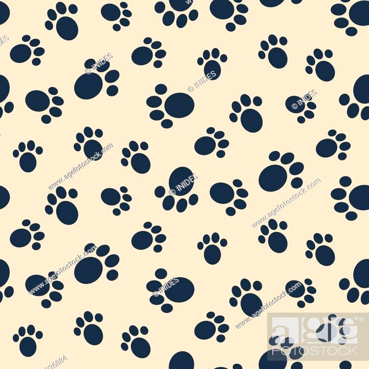 Dog paw print vector seamless pattern. Blue footprints on light pink  background, Stock Vector, Vector And Low Budget Royalty Free Image. Pic.  ESY-044926884 | agefotostock