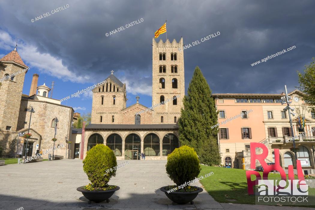 Stock Photo: Ripoll Girona Catalonia Spain Monastery of Santa Maria de Ripoll.