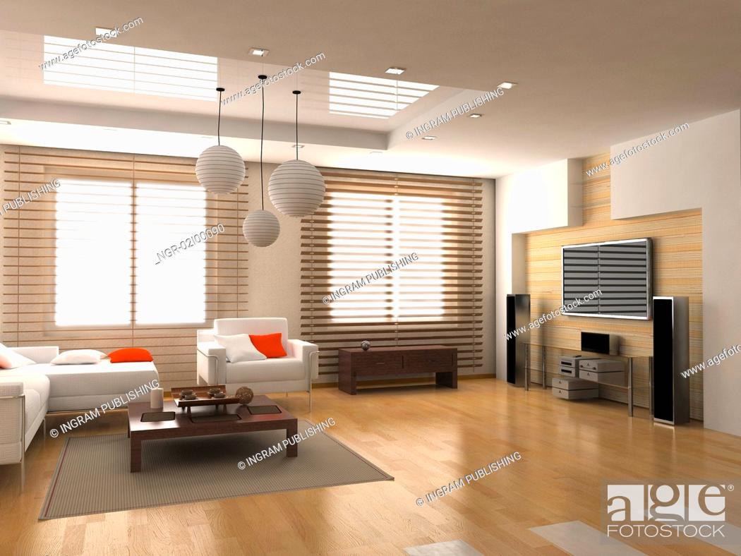 Stock Photo: modern interior design (computer generated image 3D).