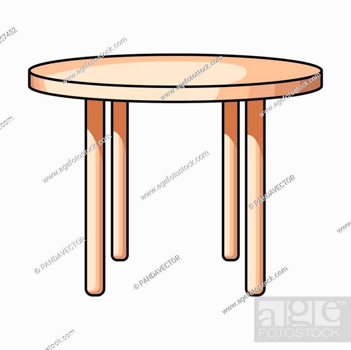Wooden round table icon in cartoon style isolated on white background,  Stock Vector, Vector And Low Budget Royalty Free Image. Pic. ESY-047307452  | agefotostock