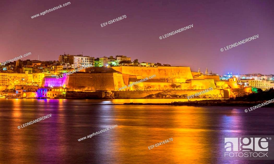 Stock Photo: St. Andrew's Bastion in Valletta - Malta.