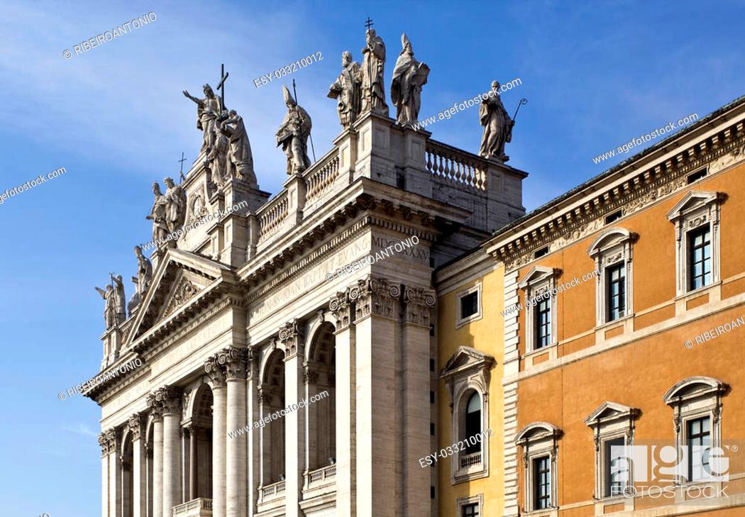 Stock Photo: Papal Archbasilica of St. John Lateran - It is the oldest and ranks first among the four Papal Basilicas and is officially the cathedral of Rome.