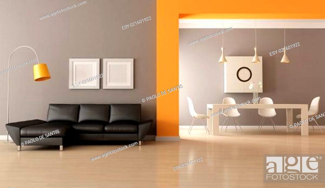 Stock Photo: Modern living room.