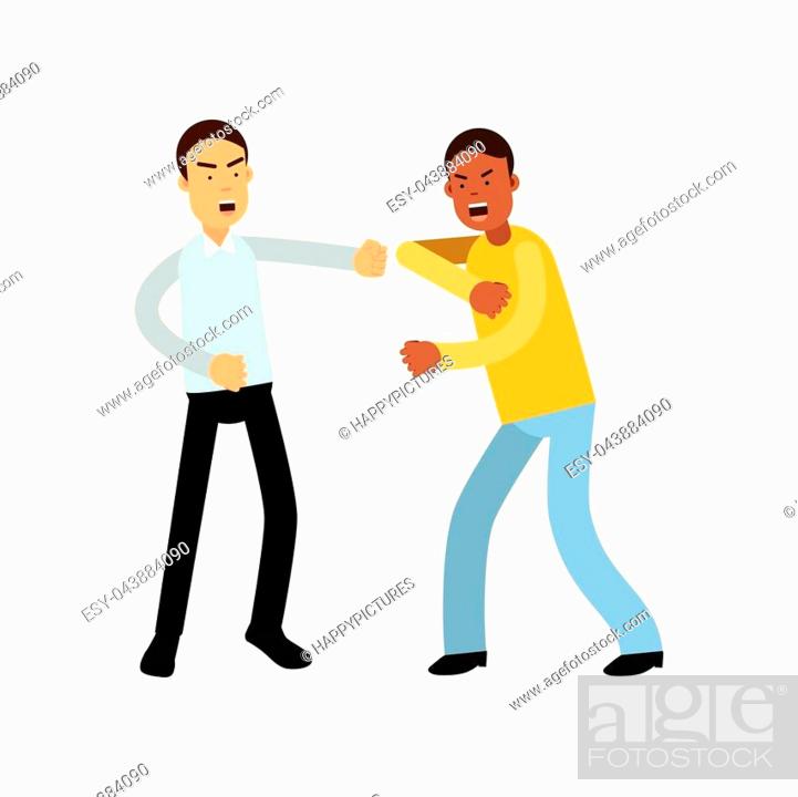 Illustration of two angry people characters in fighting pose, Stock Vector,  Vector And Low Budget Royalty Free Image. Pic. ESY-043884090 | agefotostock