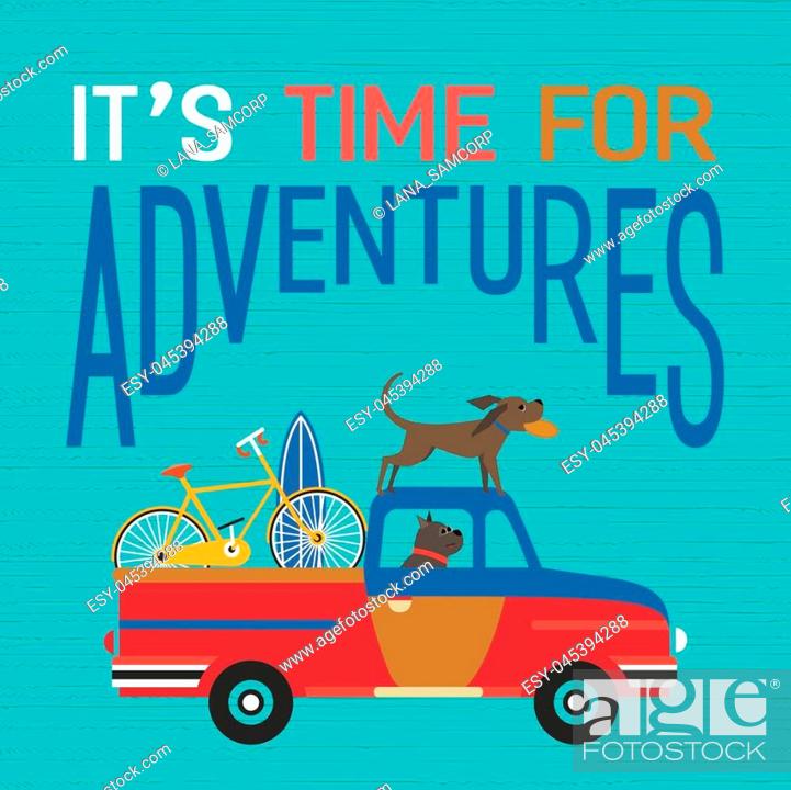 Time for adventure. Cute comic cartoon. Colorful humor retro style, Stock  Vector, Vector And Low Budget Royalty Free Image. Pic. ESY-045394288 |  agefotostock
