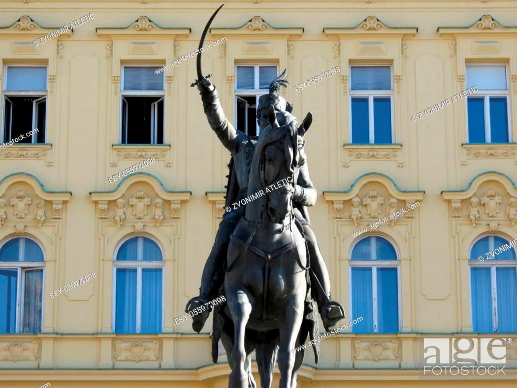 Stock Photo: Statue of Josip Jelacic in Zagreb Croatia.