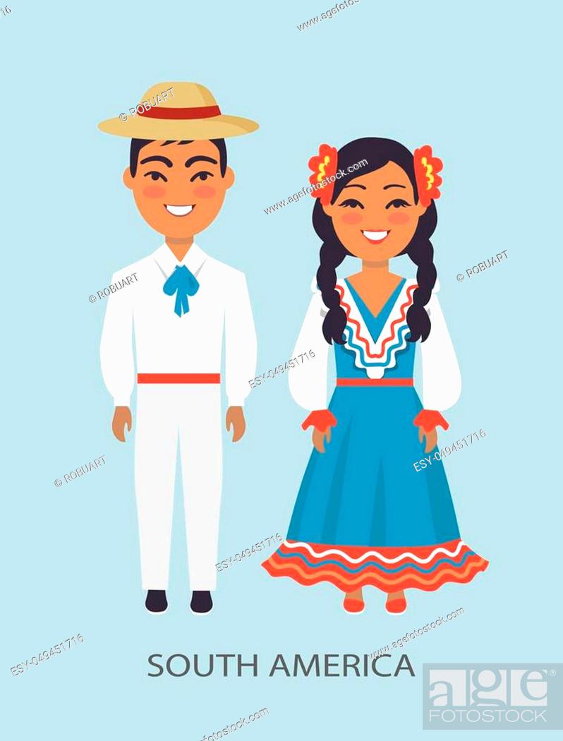 Pioneer bottle reckless South america, culture and customs represented by man wearing hat and white  costume and woman..., Stock Vector, Vector And Low Budget Royalty Free  Image. Pic. ESY-049451716 | agefotostock