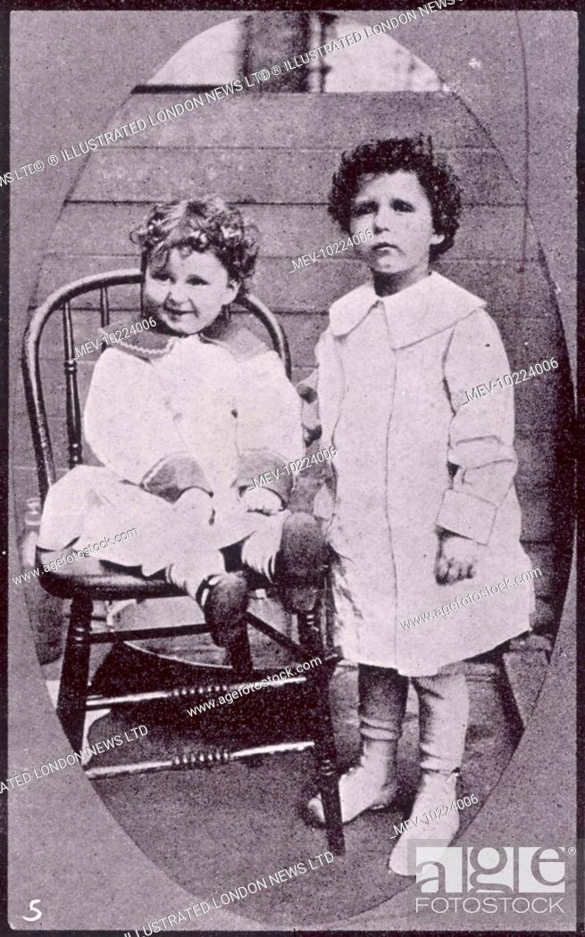 Stock Photo: Lolo (or Michael) and Momon (or Edmund) Navratil, survivors of the Titanic disaster who at first did not know their names.