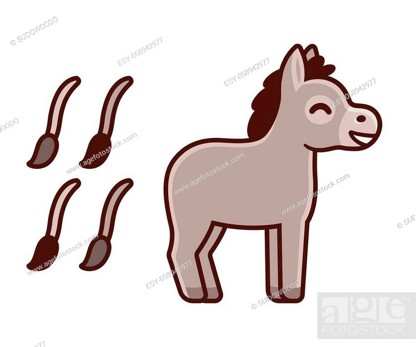 Pin the tail on the donkey game. Cute cartoon donkey drawing cut out, Stock  Vector, Vector And Low Budget Royalty Free Image. Pic. ESY-058942977 |  agefotostock