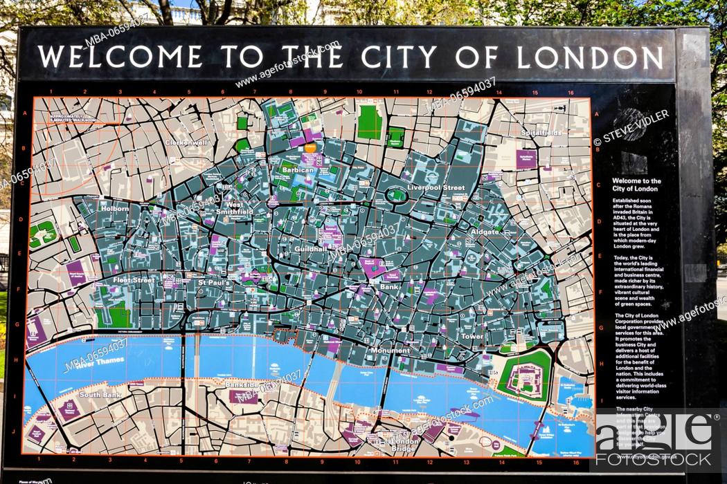 England London City Of London Street Map Stock Photo Picture