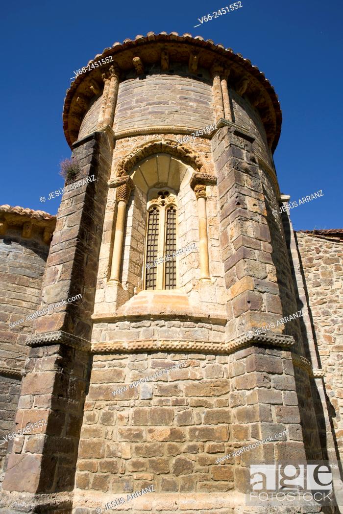 Stock Photo: Iglesia de Santa María (11th century), Piasca, Valle de Liébana, Cantabria, Spain.
