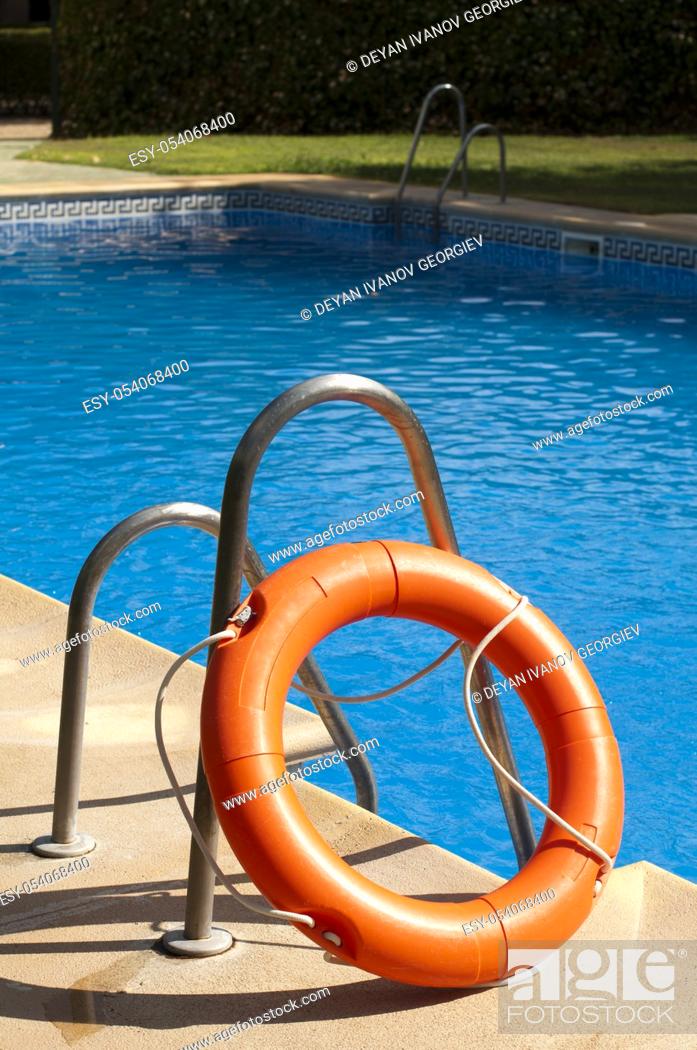 Stock Photo: Buoy and swimming pool.