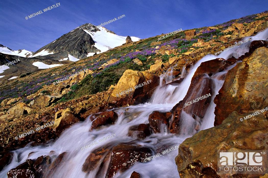 Stock Photo: waterfall, Big Creek Provincial Park, South Chilcotin Mountains, British Columbia, Canada.