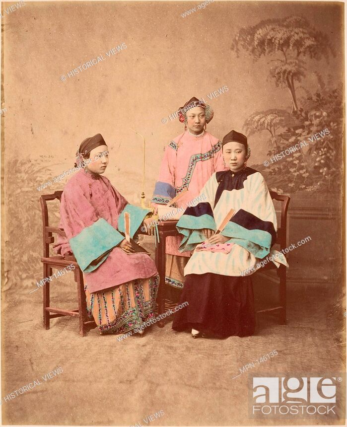 Stock Photo: Filles de Lanxchow. Artist: Unknown; Date: 1870s; Medium: Albumen silver print from glass negative; Dimensions: 23.7 x 19.2 cm (9 5/16 x 7 9/16 in.