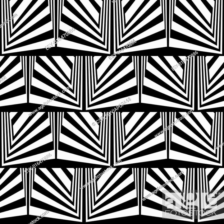 Stock Vector: Optical illusion in black and white.