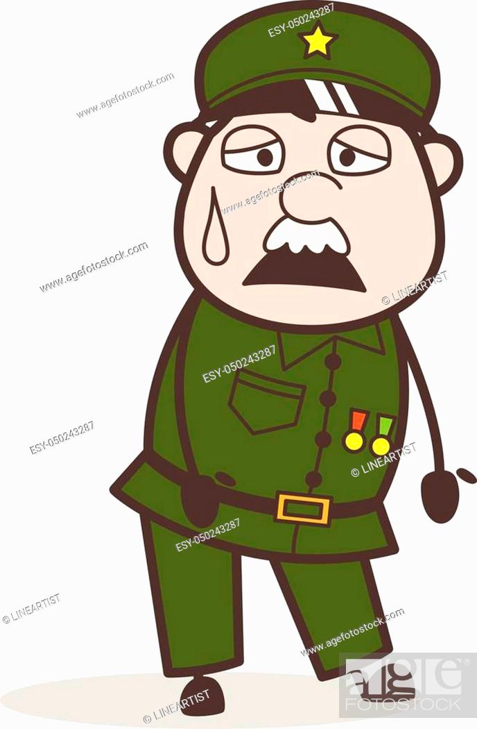 Cartoon Officer Tired Face Vector Concept, Stock Vector, Vector And Low  Budget Royalty Free Image. Pic. ESY-050243287 | agefotostock