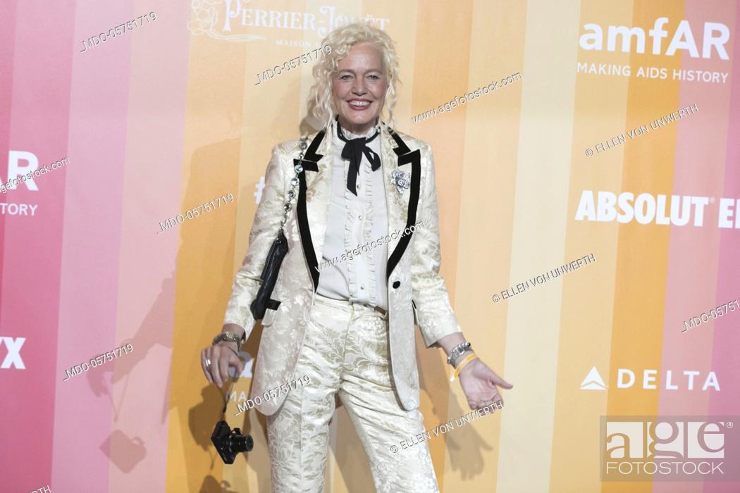 Stock Photo: German photigrapher and director Ellen Von Unwerth guest at the Gran Gala AMFAR at the Palace of the Permanente in Milan. Milan, 22 September 2018.
