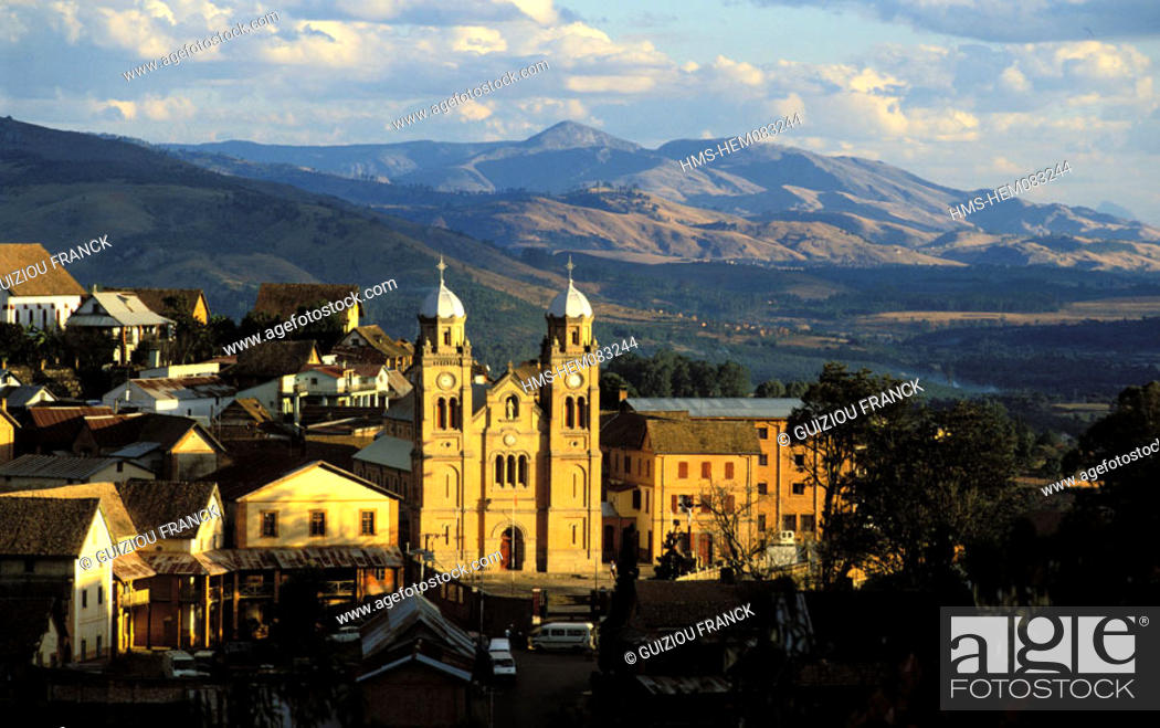Stock Photo: Madagascar, Central Highlands, Fianarantsoa, Ambozontany cathedral in the upper town.