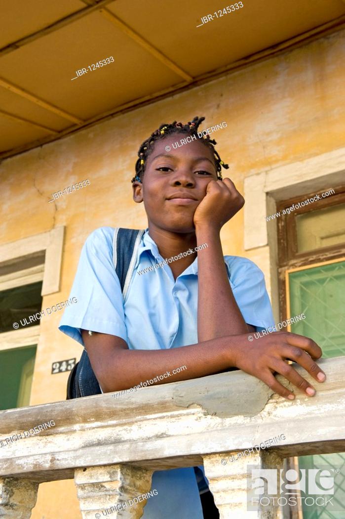 Stock Photo: Portrait of a student from Quelimane, Mozambique, Africa.