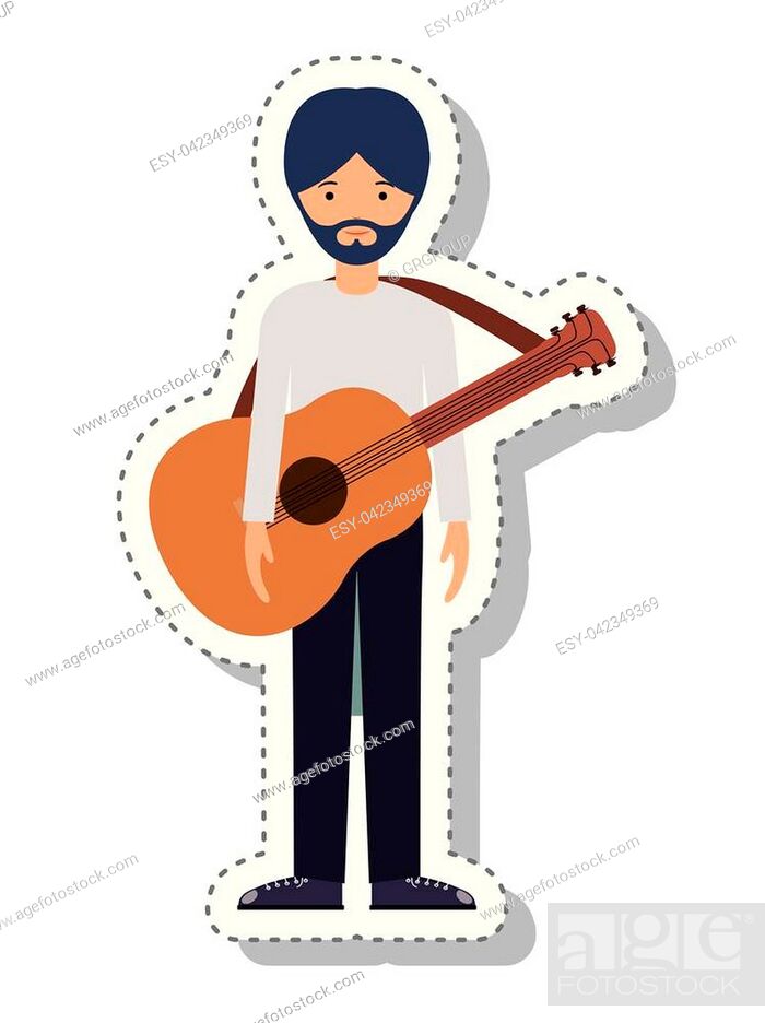 guitar player man and cartoon icon. profession worker and occupation theme,  Stock Vector, Vector And Low Budget Royalty Free Image. Pic. ESY-042349369  | agefotostock
