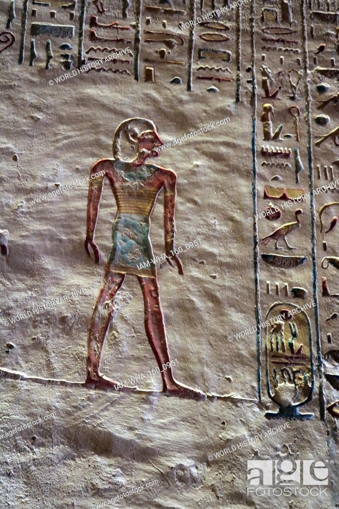 Stock Photo: A photograph taken within Tomb KV1, located in the Valley of the Kings in Egypt, used for the burial of Pharaoh Ramesses VII of the Twentieth Dynasty.