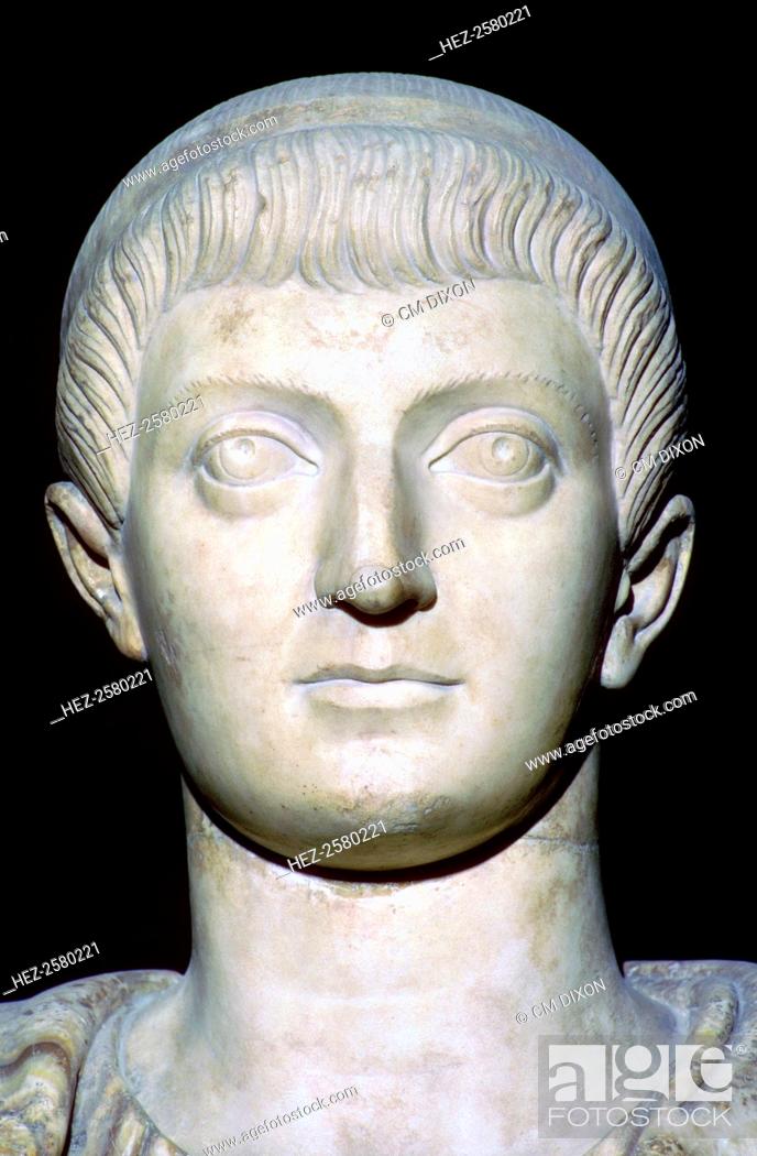 Stock Photo: Bust of the emperor Constans I (323-350), from the Louvre's collection.