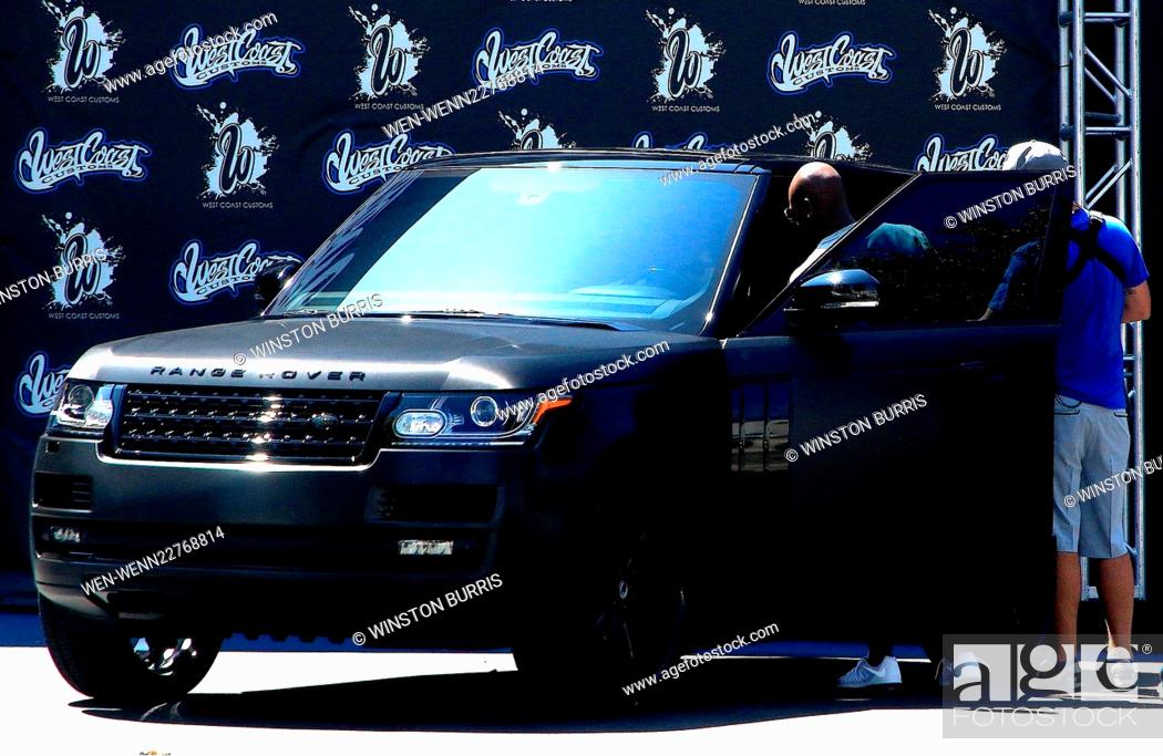 Stock Photo: Kris Jenner and Corey Gamble leaving West Coast Customs shop in Burbank Featuring: Kris Jenner, Corey Gamble Where: Burbank, California.