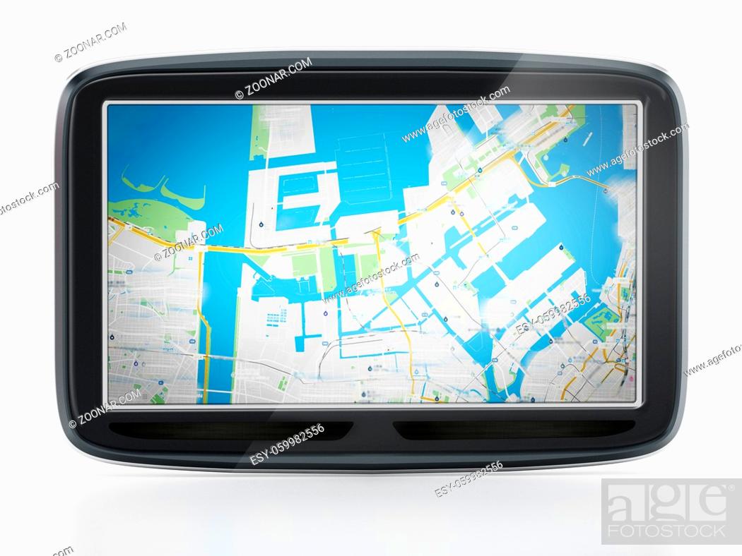 Stock Photo: GPS Global Positioning System isolated on white background. 3D illustration.