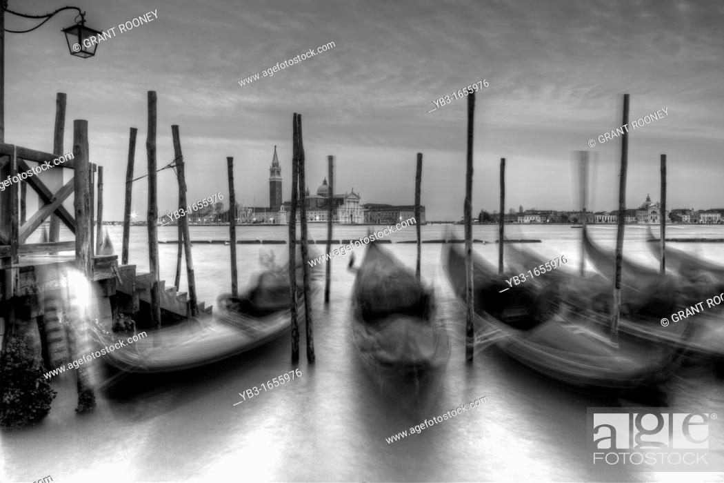 Stock Photo: Gondolas off St Marks Square, Venice, Italy.