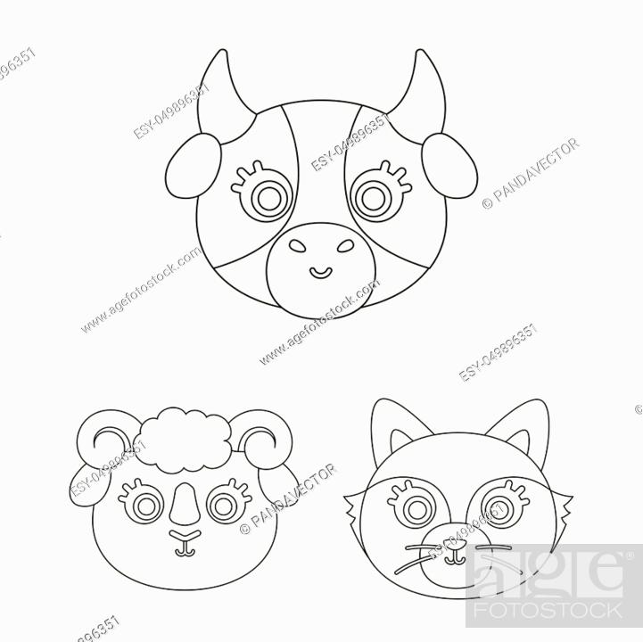 Muzzles of animals outline icons in set collection for design, Stock  Vector, Vector And Low Budget Royalty Free Image. Pic. ESY-049896351 |  agefotostock