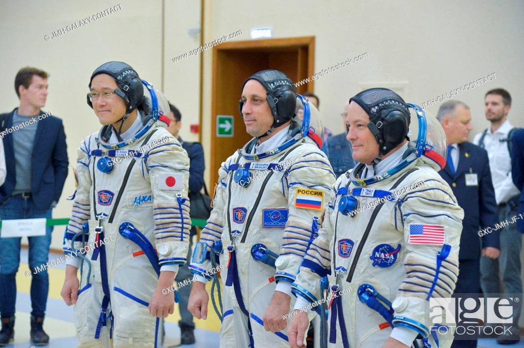 Stock Photo: At the Gagarin Cosmonaut Training Center in Star City, Russia, Expedition 54-55 prime crewmembers Norishige Kanai of the Japan Aerospace Exploration Agency.
