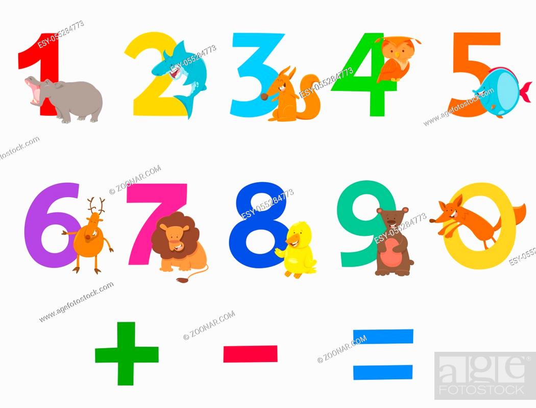 Cartoon Illustration of Numbers Set from Zero to Nine with Funny Wild  Animal Characters, Stock Photo, Picture And Low Budget Royalty Free Image.  Pic. ESY-055284773 | agefotostock