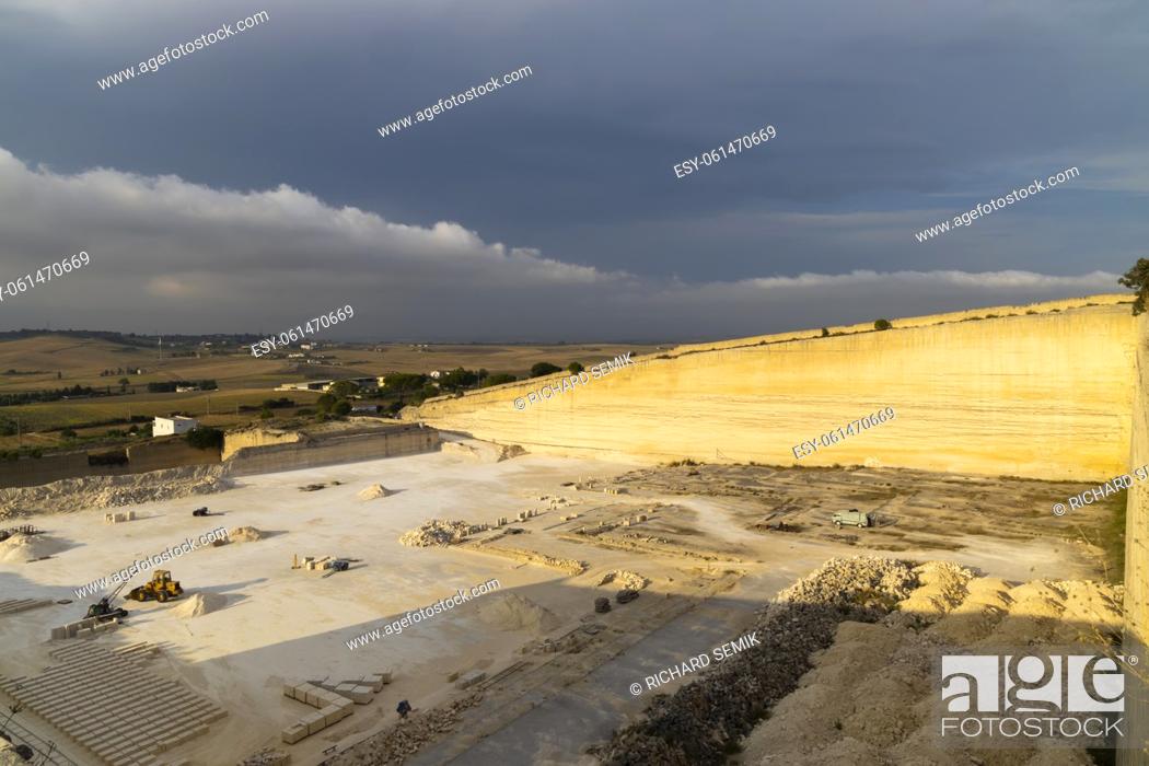 Stock Photo: Tuff quarry near Matera, Basilicata, Italy.
