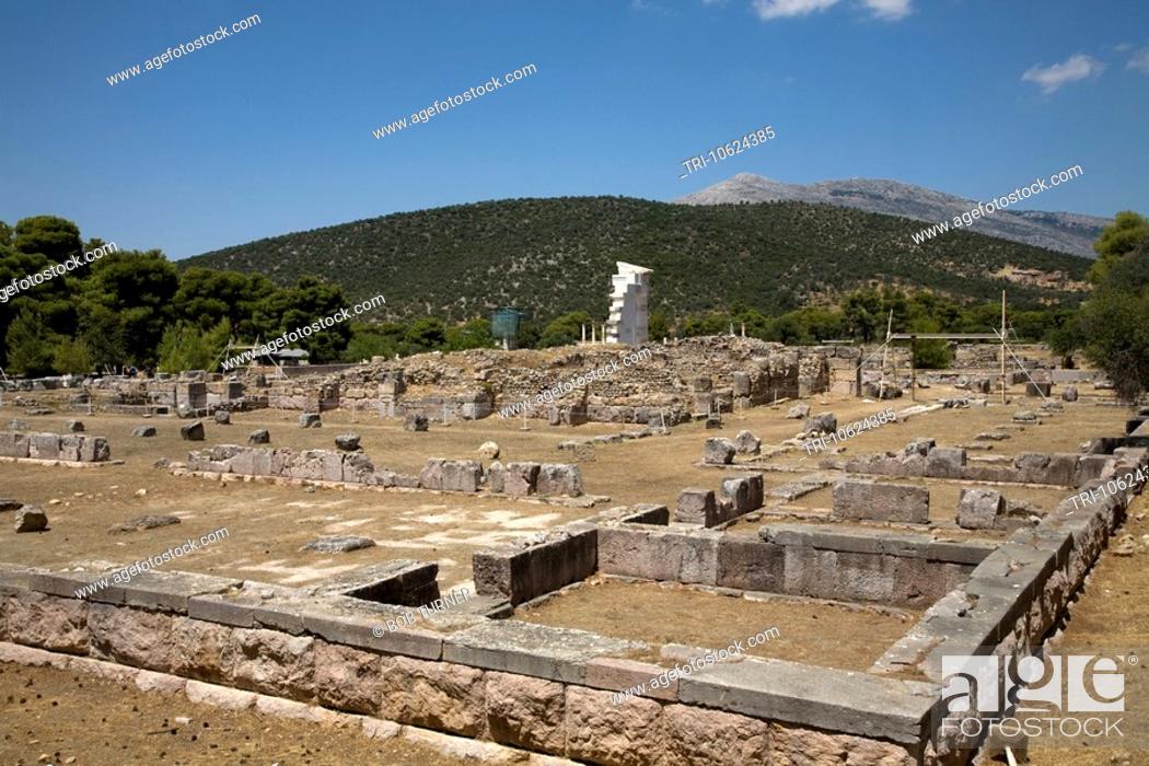 Stock Photo: Sanctuary of Asklepios Epidaurus Peloponnese Greece.