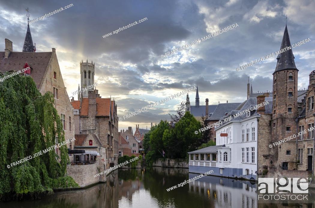 Stock Photo: Dijver Street, surely one of the most beautiful views of Bruges in Belgium.