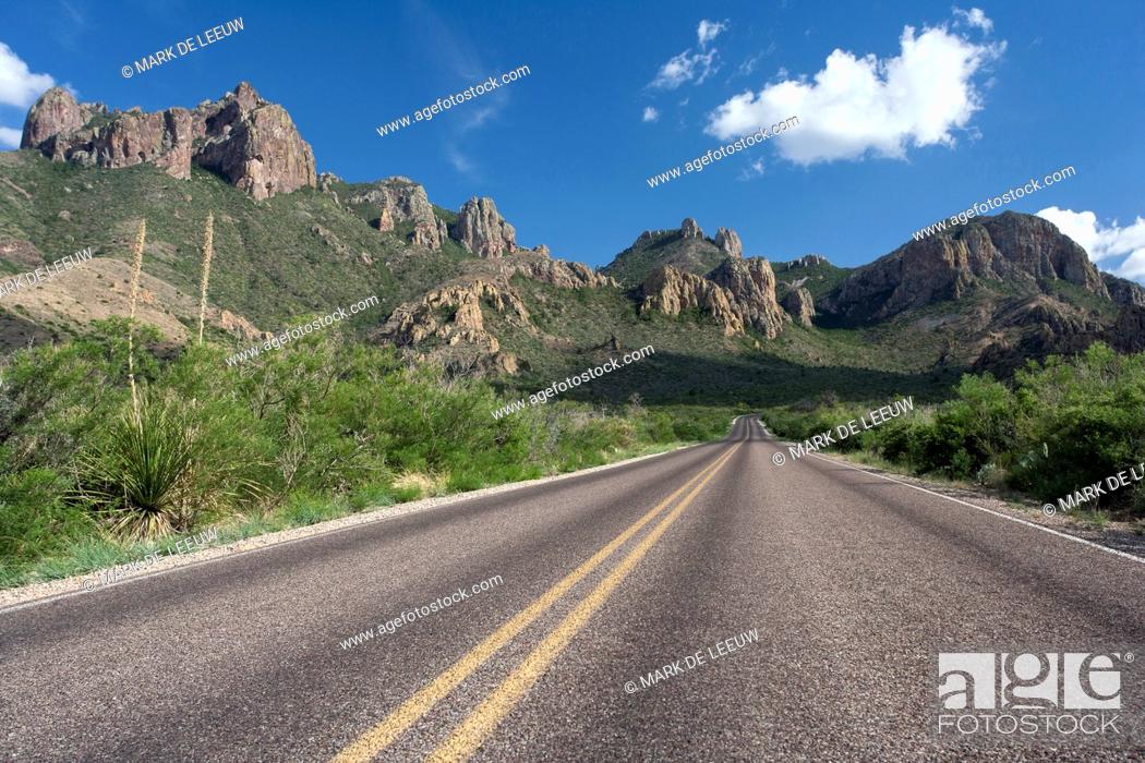 Stock Photo: Rocky landscape with empty road.