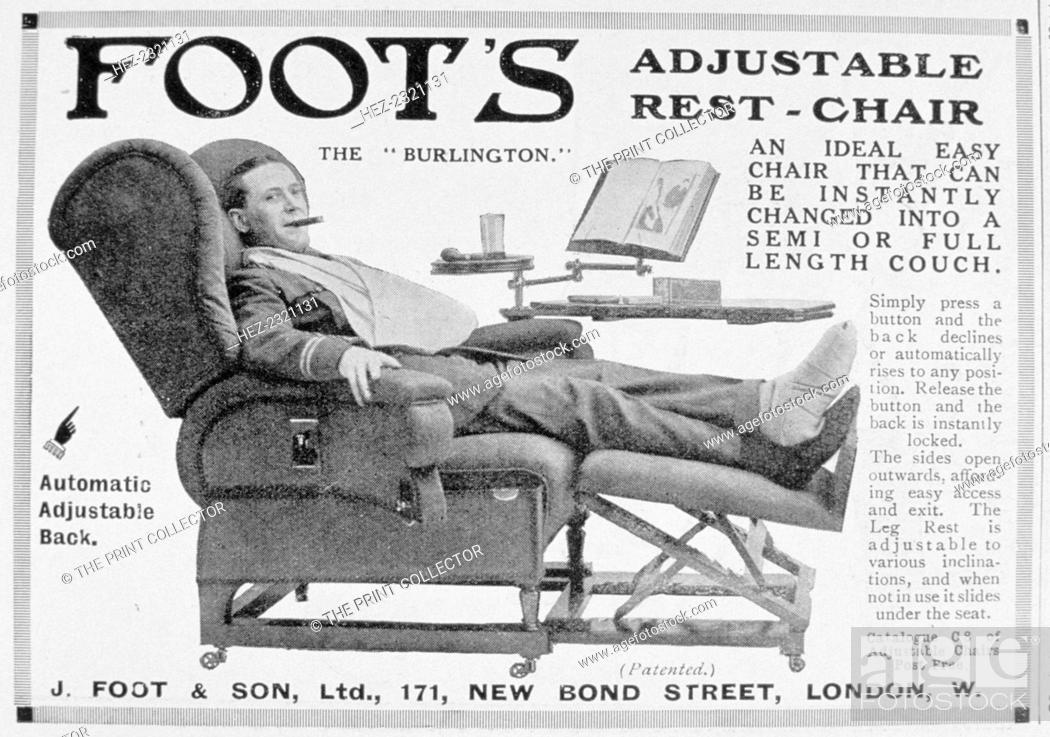Small 1929 Print Ad FOOT'S 'Burlington' Adjustable Rest-Chairs ADVERT 