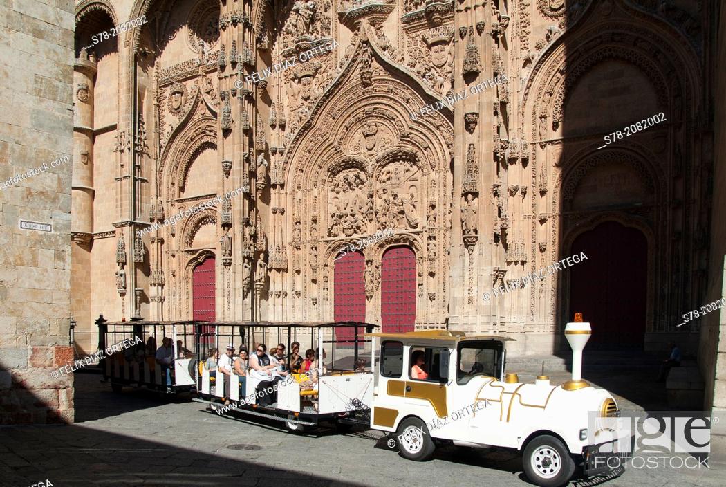 Stock Photo: West façade, main front of the New Cathedral (Cathedral of the Asunción de la Virgen) built in Late Gothic and Baroque styles (16th-18th century), Salamanca.